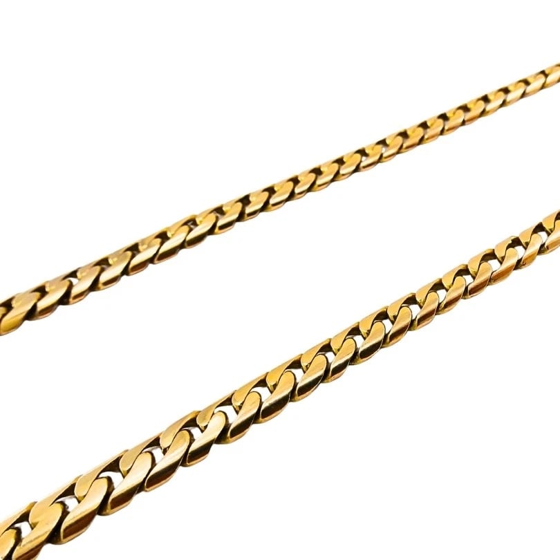 Vintage 18k Gold Curb Link Chain Necklace - 7