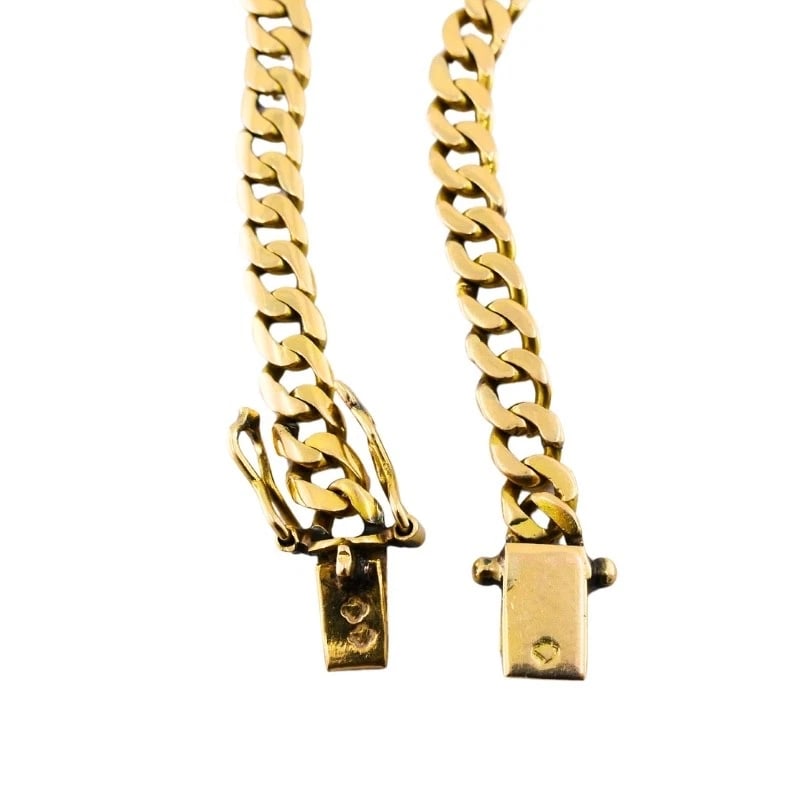 Vintage 18k Gold Curb Link Chain Necklace - 8