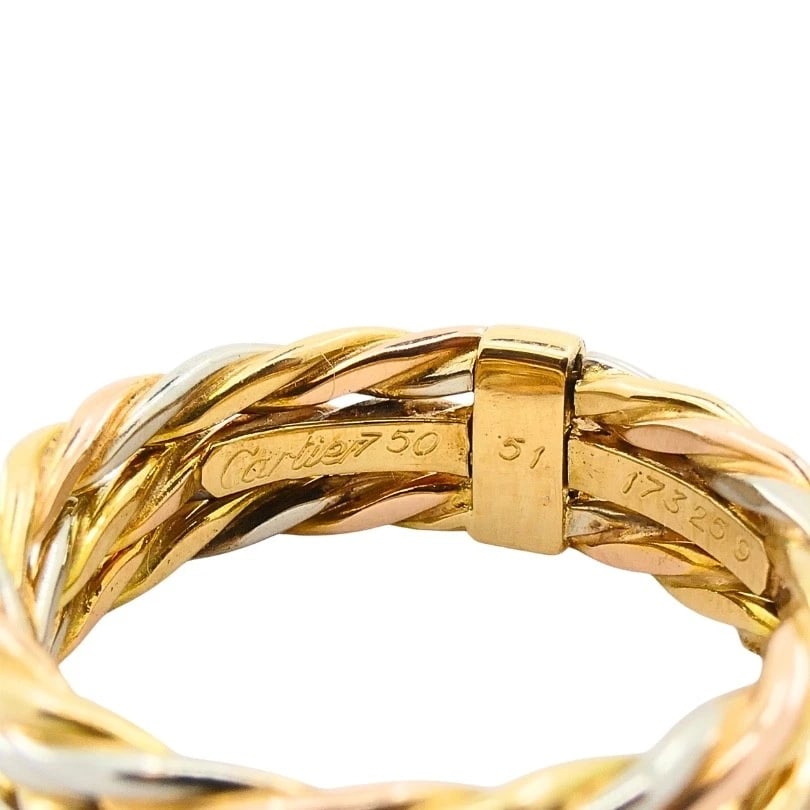 Cartier Les Must de Cartier 18k Gold Trinity Braided Ring - 12