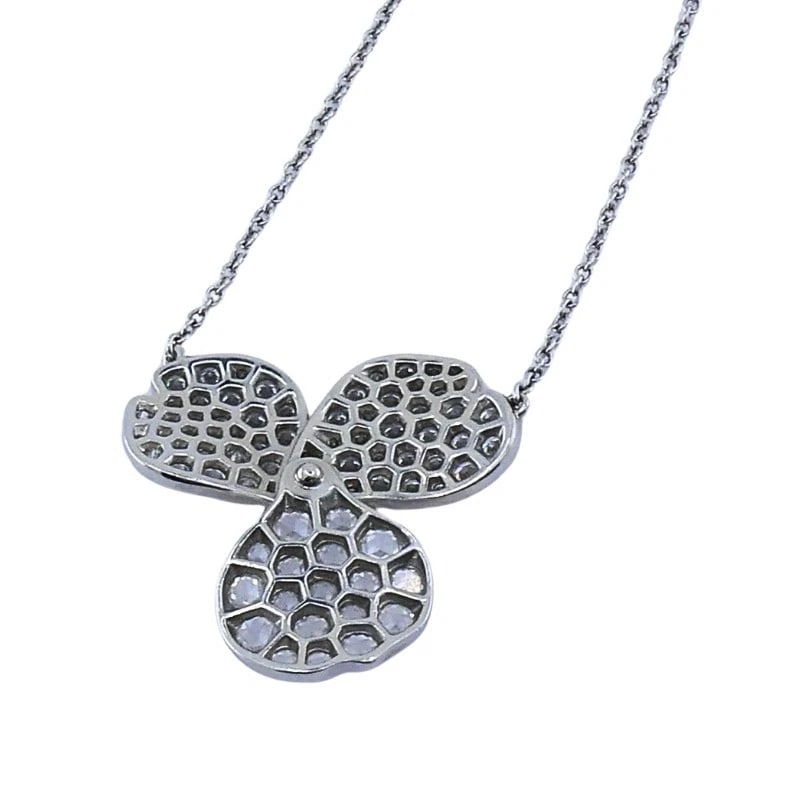 Tiffany & Co. Platinum Diamond Paper Flowers Pendant Necklace - 7