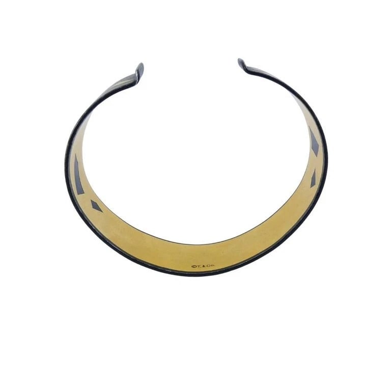 Vintage Tiffany & Co. Angela Cummings Damascene Gold Steel Lacquer Cuff Bangle - 8