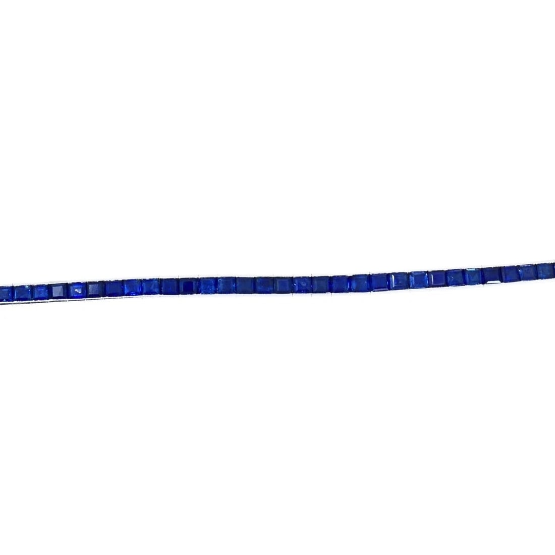 Vintage Platinum Sapphire Tennis Bracelet - 10