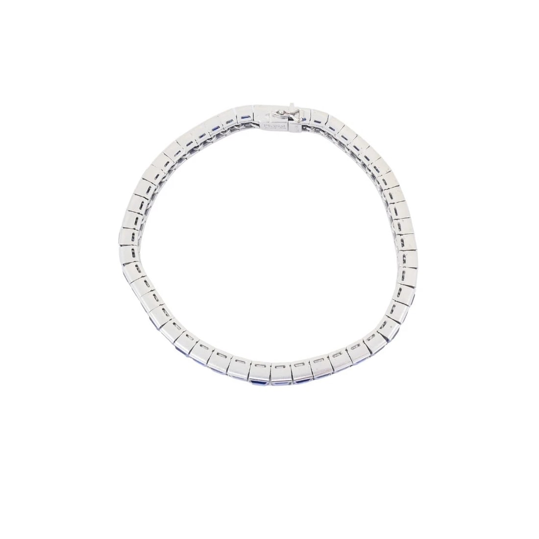 Vintage Platinum Sapphire Tennis Bracelet - 4