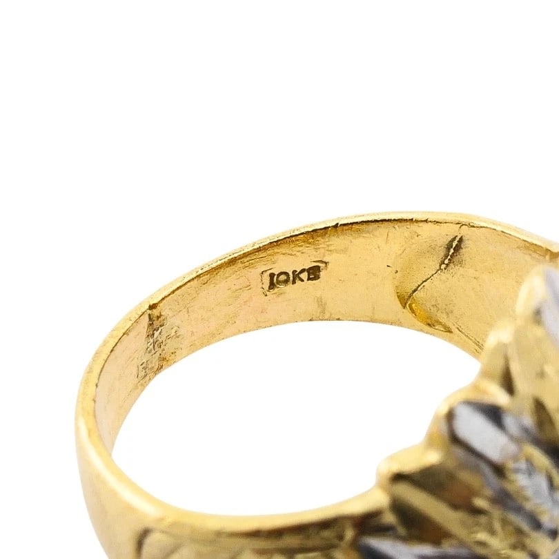 Vintage 10k Gold Native American Headdress Ring - 8