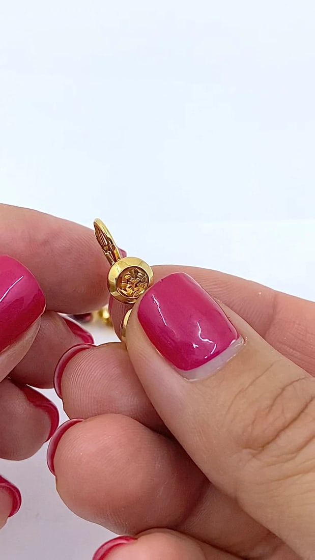 Tiffany & Co. 18k Gold Garnet Citrine Drop Earrings - 2