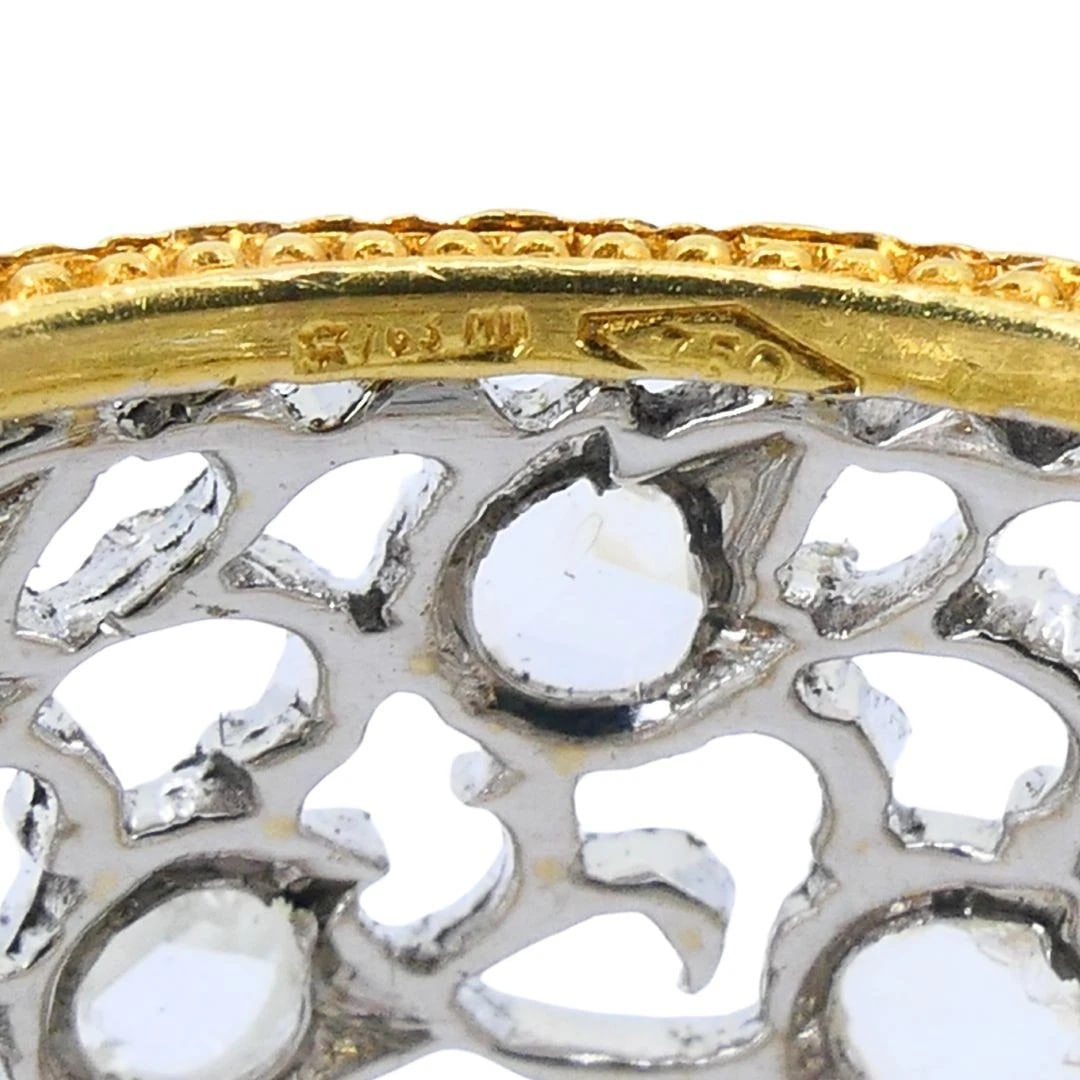 Vintage Buccellati 18k Two-tone Gold Diamond Open Work Band Ring - 10