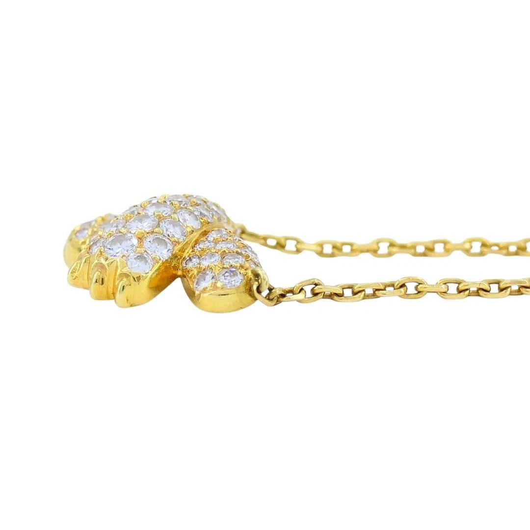 Vintage Fred Paris 18k Gold Diamond Ribbon Necklace - 5