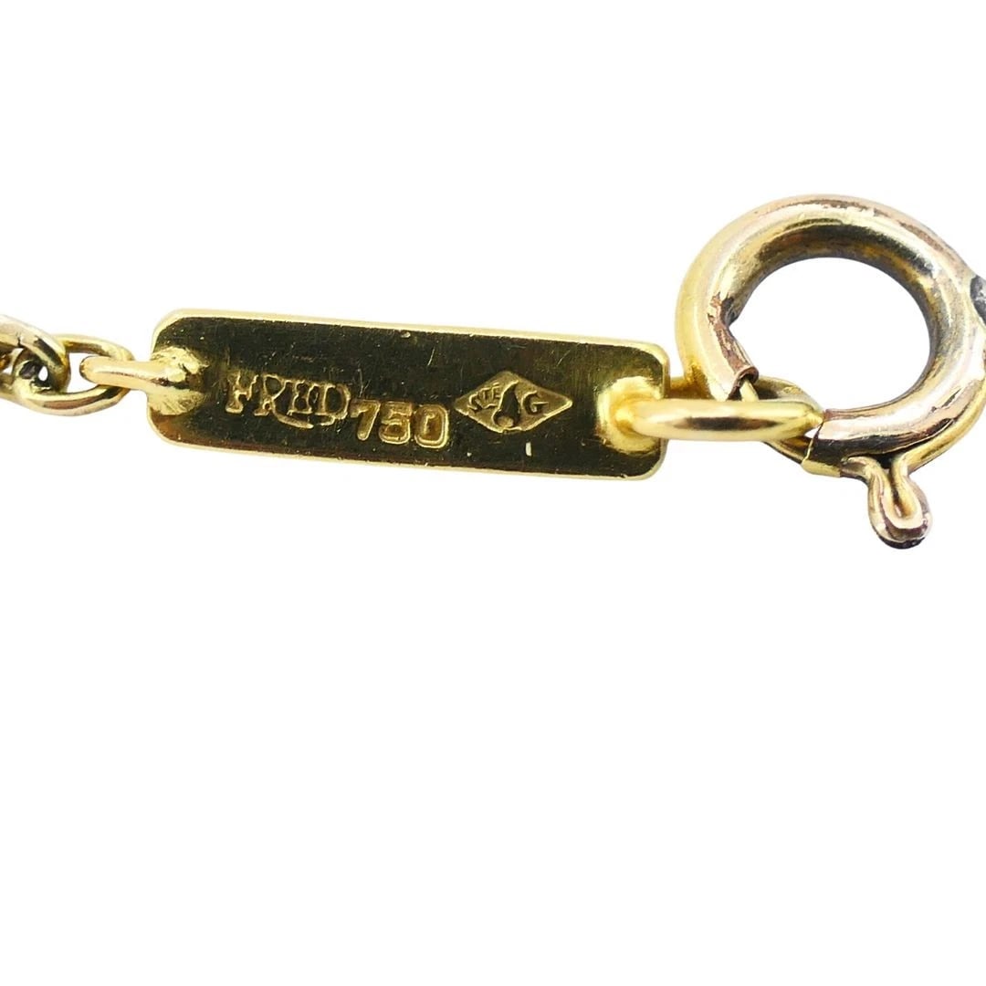 Vintage Fred Paris 18k Gold Diamond Ribbon Necklace - 8