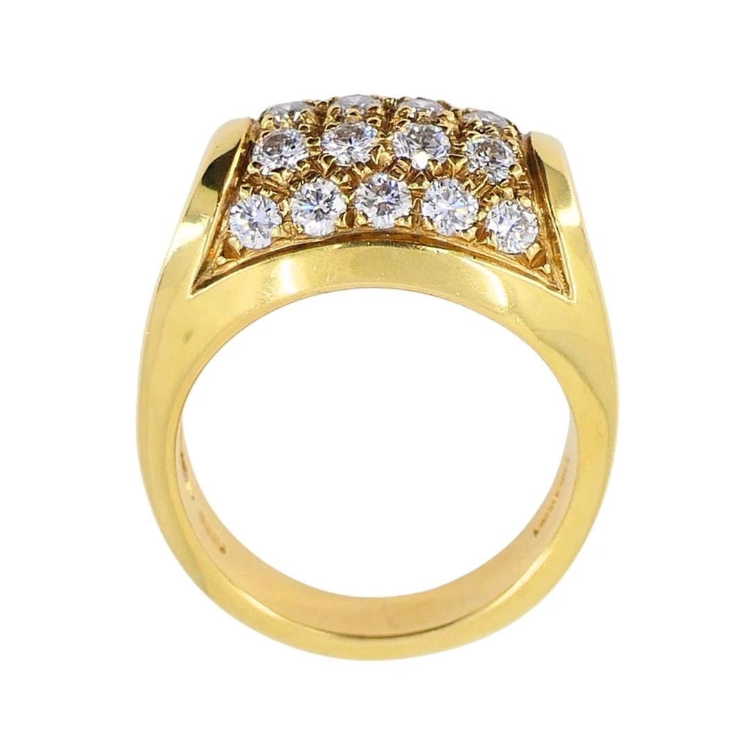 Vintage Bvlgari 18k Gold Diamond Tronchetto Ring - 12