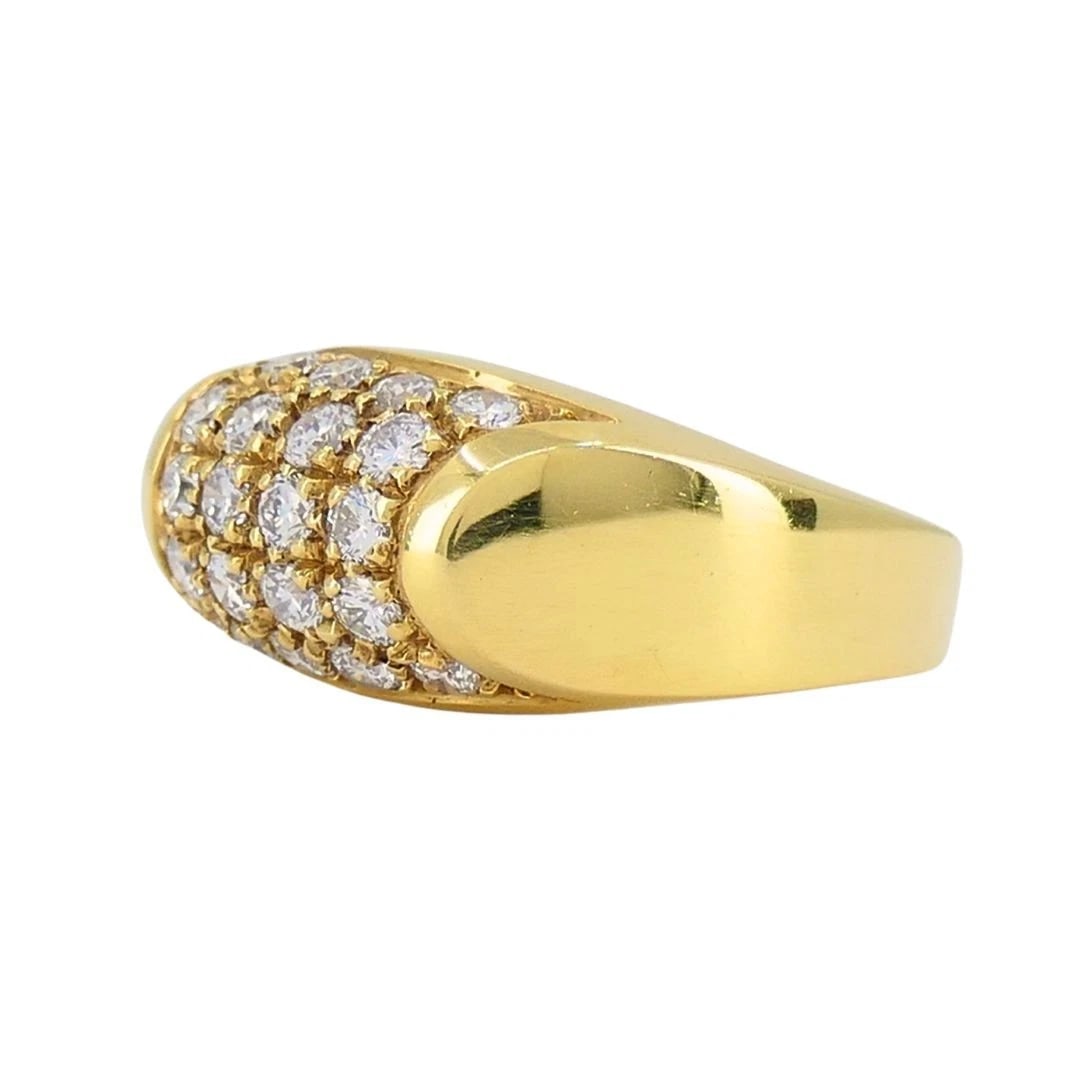 Vintage Bvlgari 18k Gold Diamond Tronchetto Ring - 6