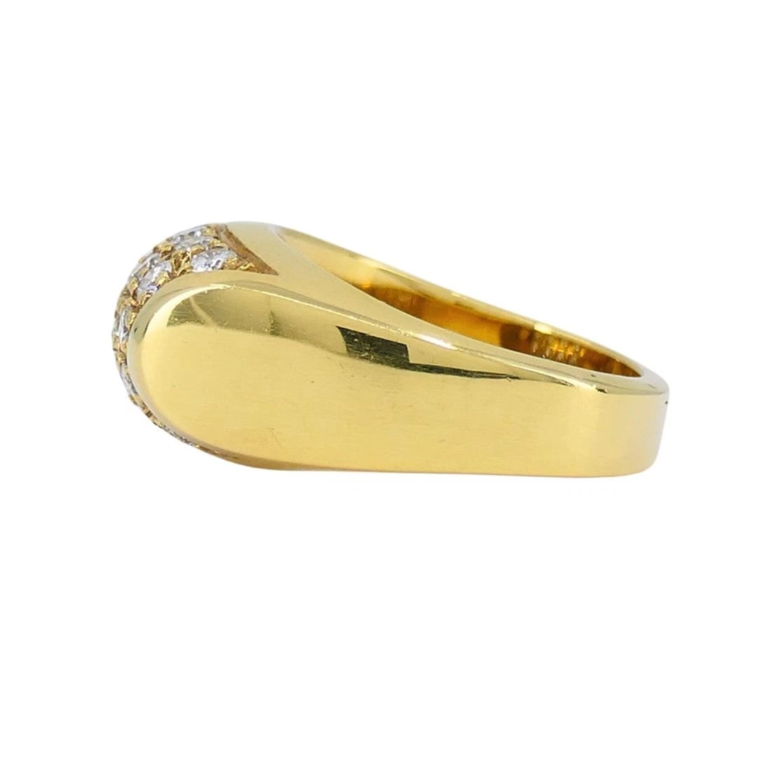 Vintage Bvlgari 18k Gold Diamond Tronchetto Ring - 7