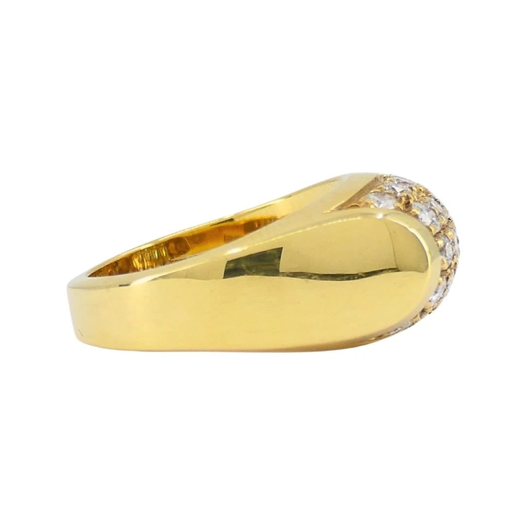 Vintage Bvlgari 18k Gold Diamond Tronchetto Ring - 9