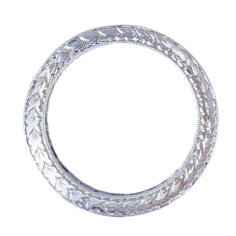 M. Beaudry Princess Cut Diamond ETERNITY BAND Platinum Size 6.5 Wedding Ring - 6