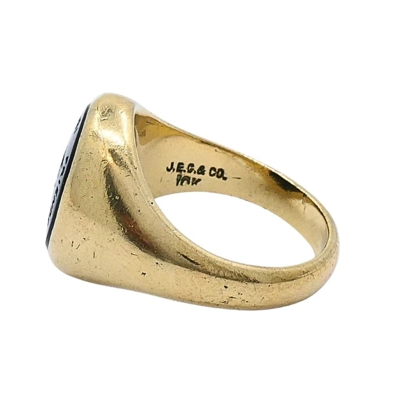 Antique Signet Ring Carved Carnelian 10k Gold - 5