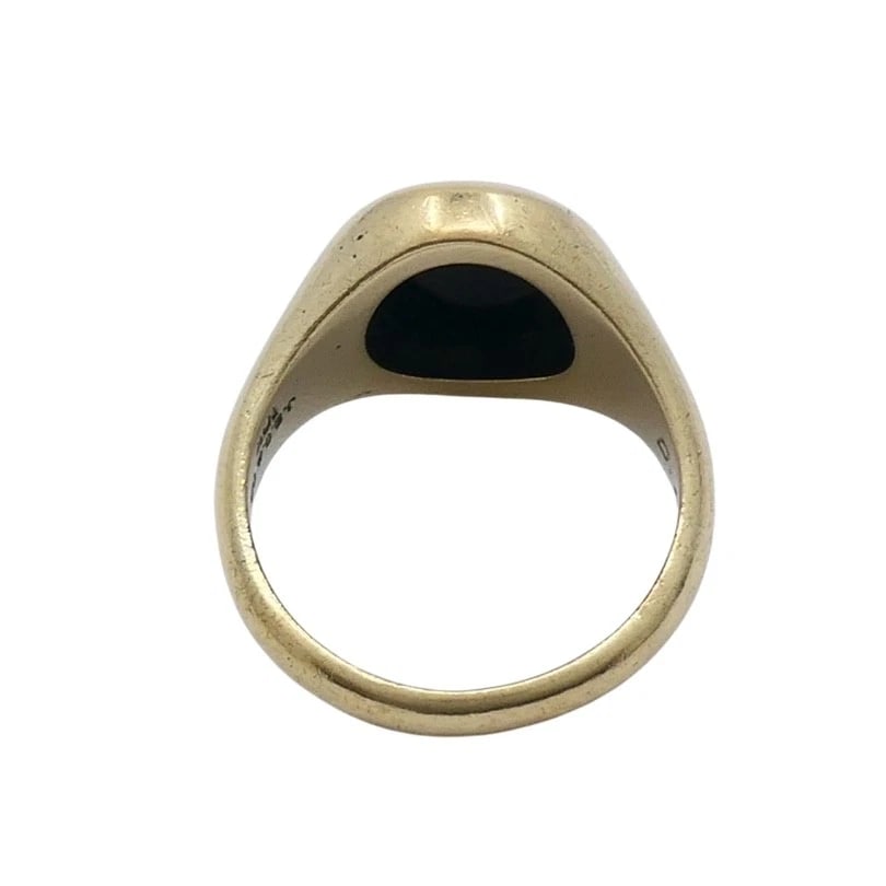 Antique Signet Ring Carved Carnelian 10k Gold - 7