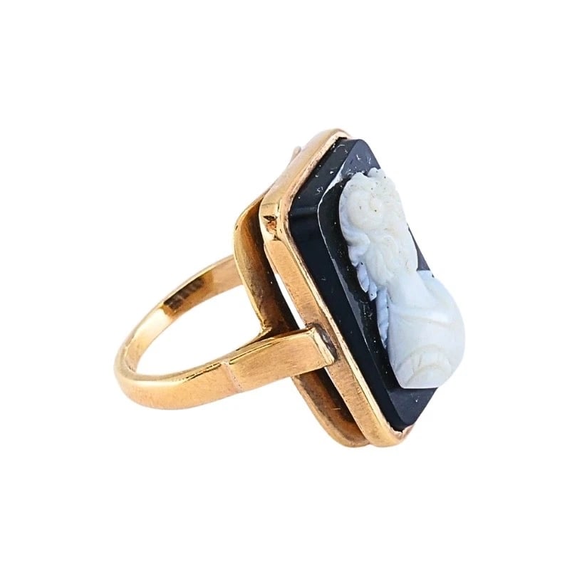 Antique Ring 14k Carved Cameo - 6