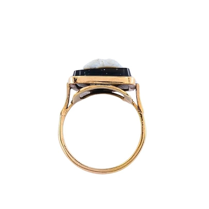 Antique Ring 14k Carved Cameo - 7