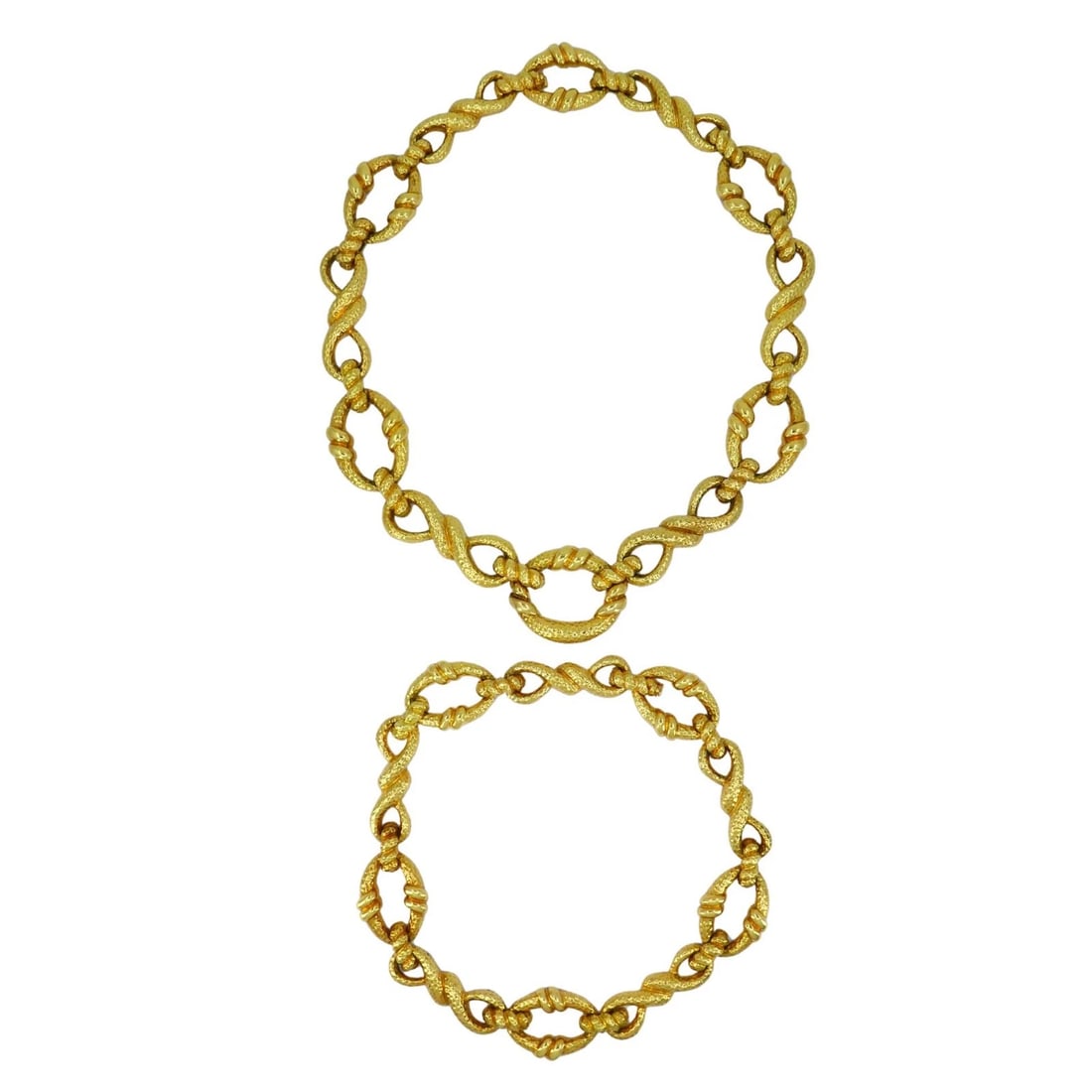 Vintage Wander 18k Hammered Gold Convertible Necklace - 2