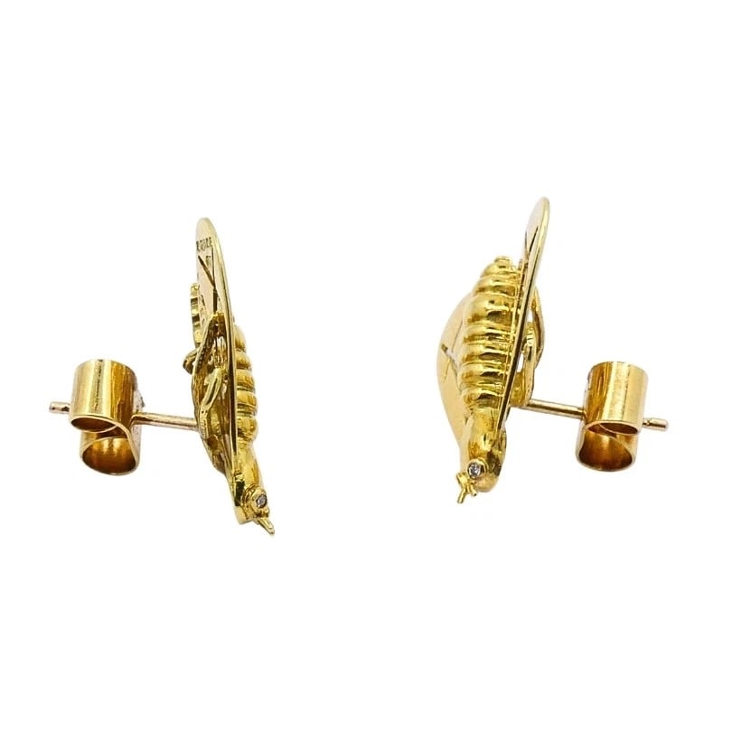 Chaumet 18k Gold Diamond Bee Earrings - 5