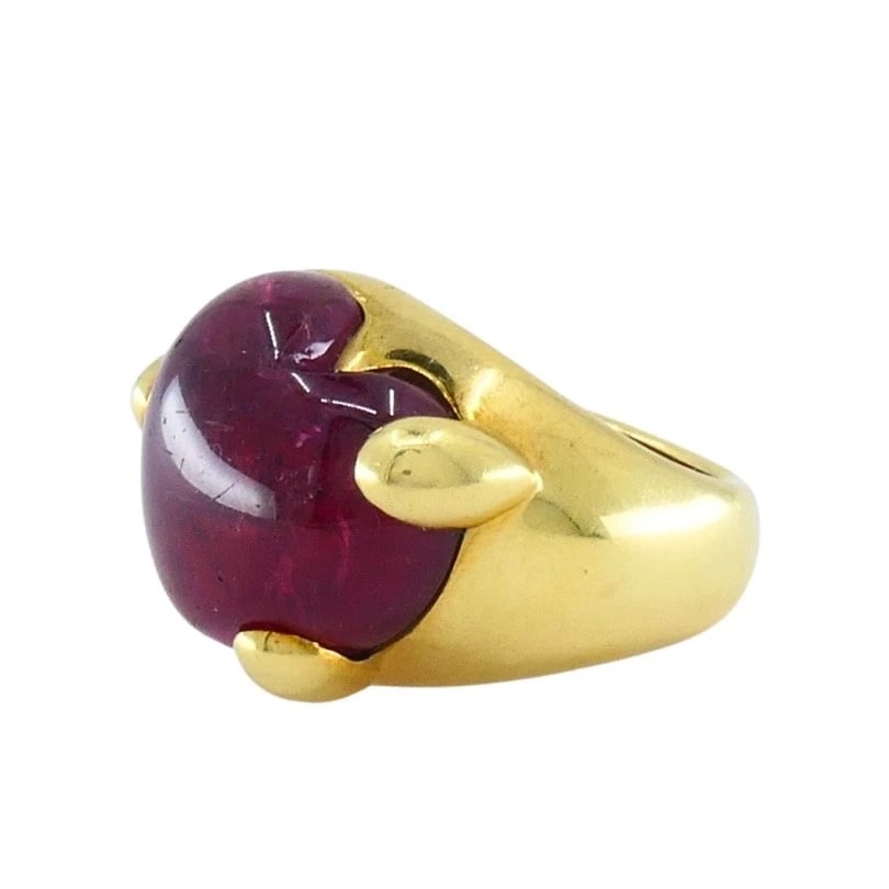 Pomellato 18K Yellow Gold Heart Tourmaline Ring - 7