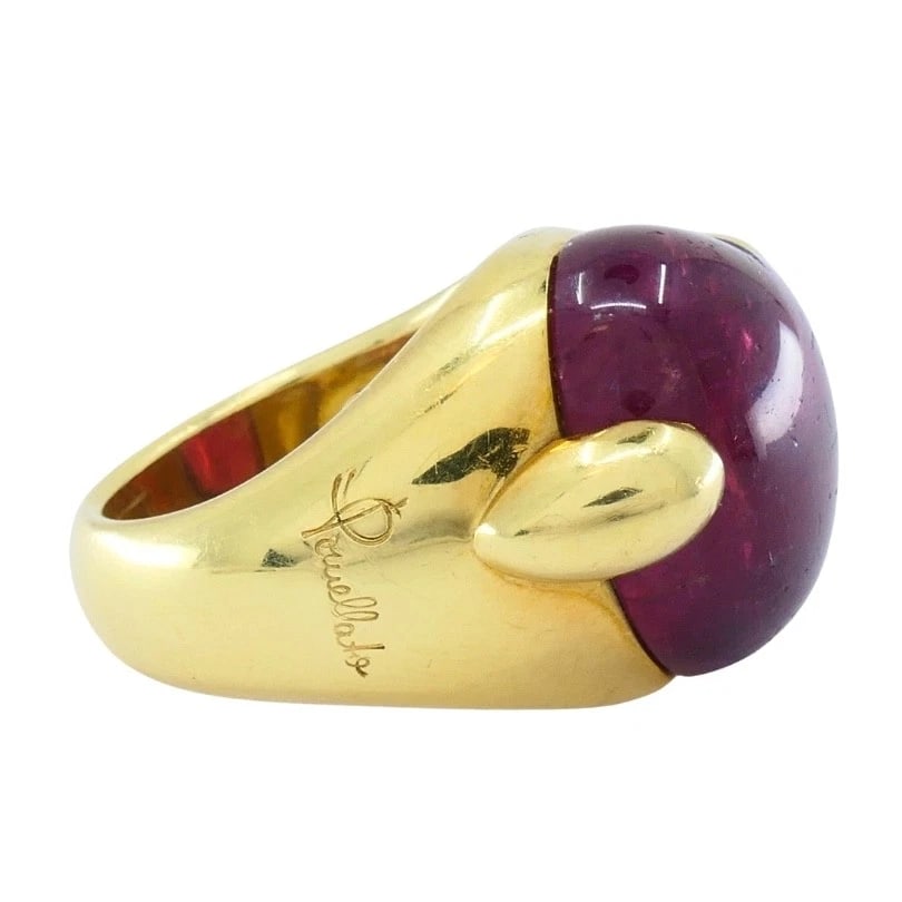 Pomellato 18K Yellow Gold Heart Tourmaline Ring - 8