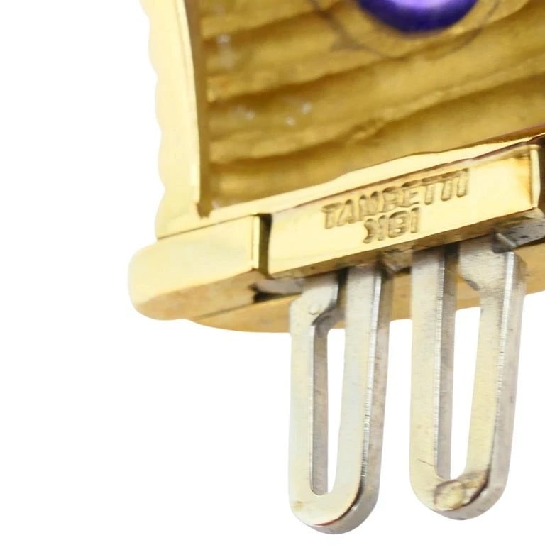 Amethyst Bracelet 18k Gold Bangle Vintage Jewelry - 7