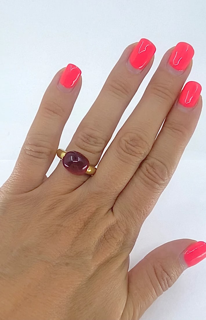 Vintage Tourmaline Ring 18k Gold Estate Jewelry - 2