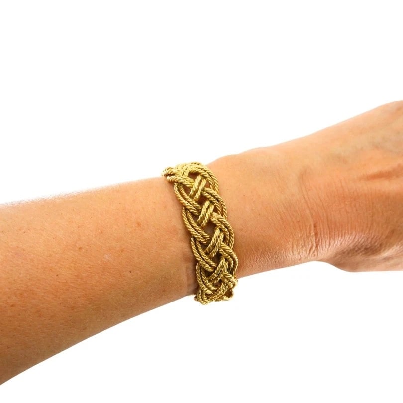 Boucheron Paris 18k Gold Braided Rope Bracelet - 4