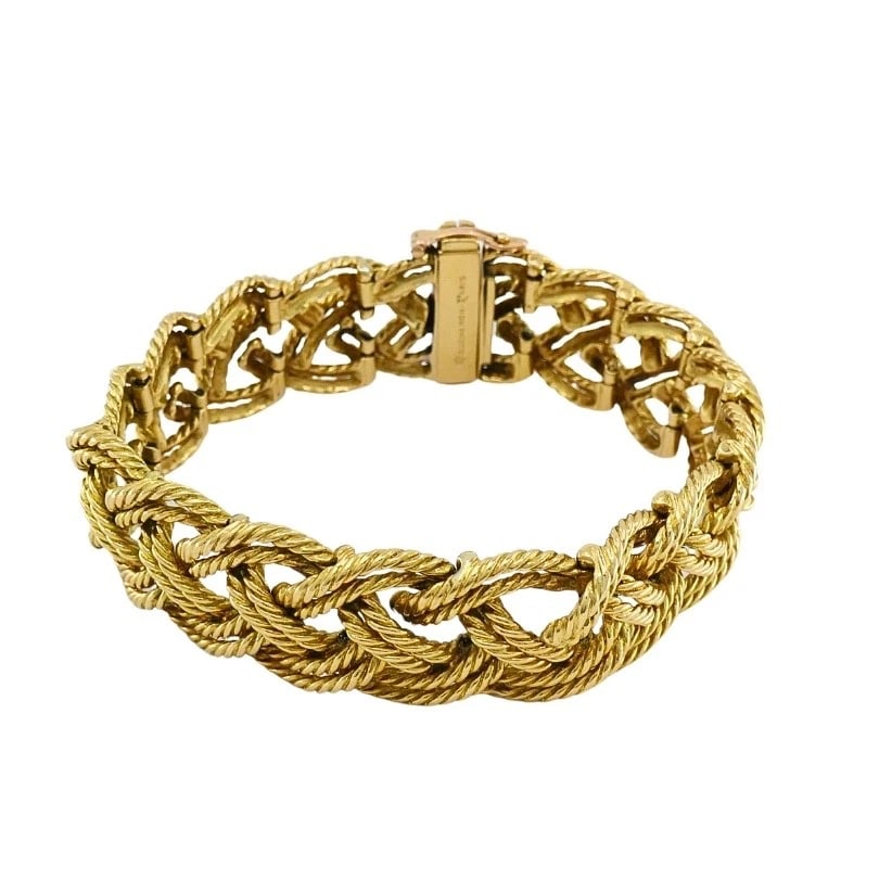 Boucheron Paris 18k Gold Braided Rope Bracelet - 7