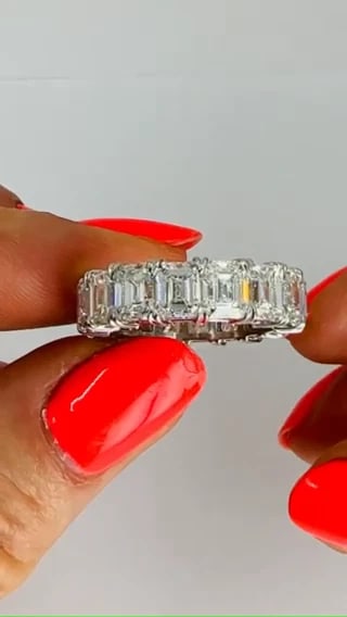 Roberto Coin Eternity BAND Platinum Emerald Cut Diamond GIA - 11.36 cts - 2