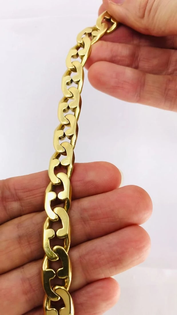 Vintage Tiffany & Co. 18k Gold Chain Bracelet Flat Link - 2