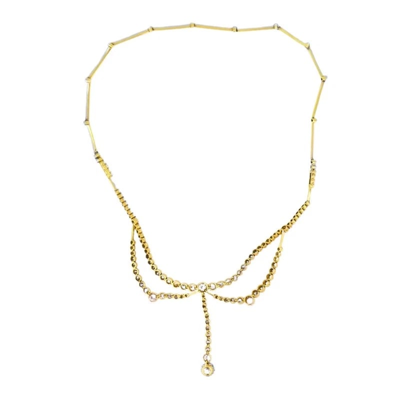 Edwardian Art Deco NECKLACE Platinum Diamond Vintage Jewelry Antique - 7