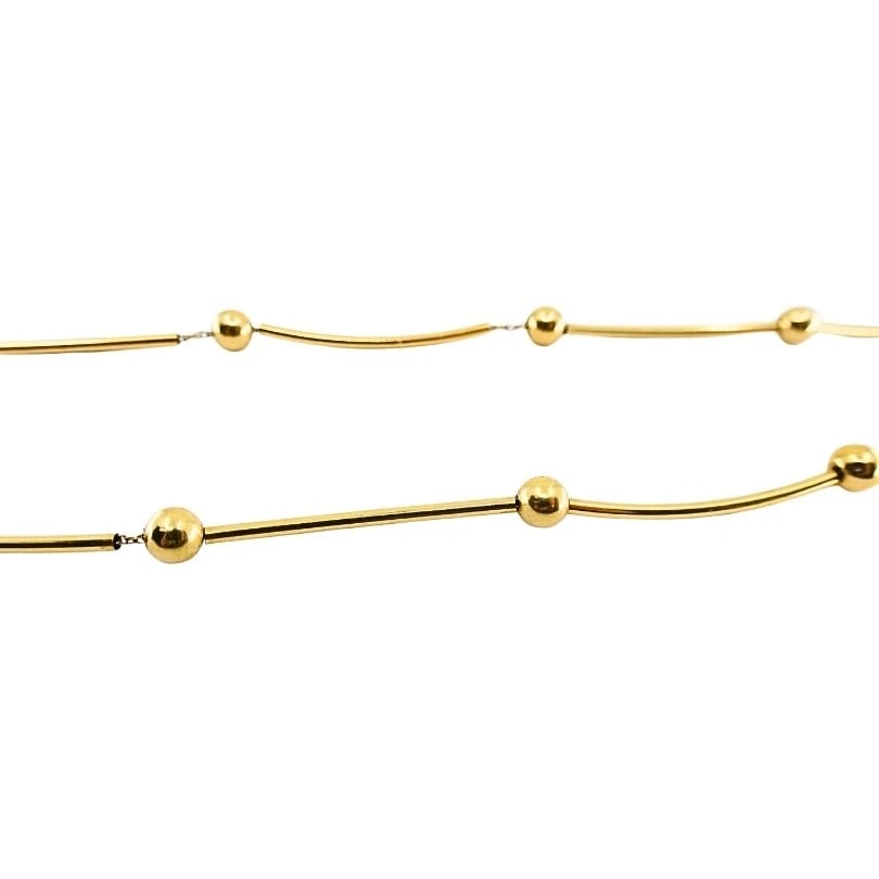 Opal Necklace 14k Gold Collar Necklace with Beads - 9