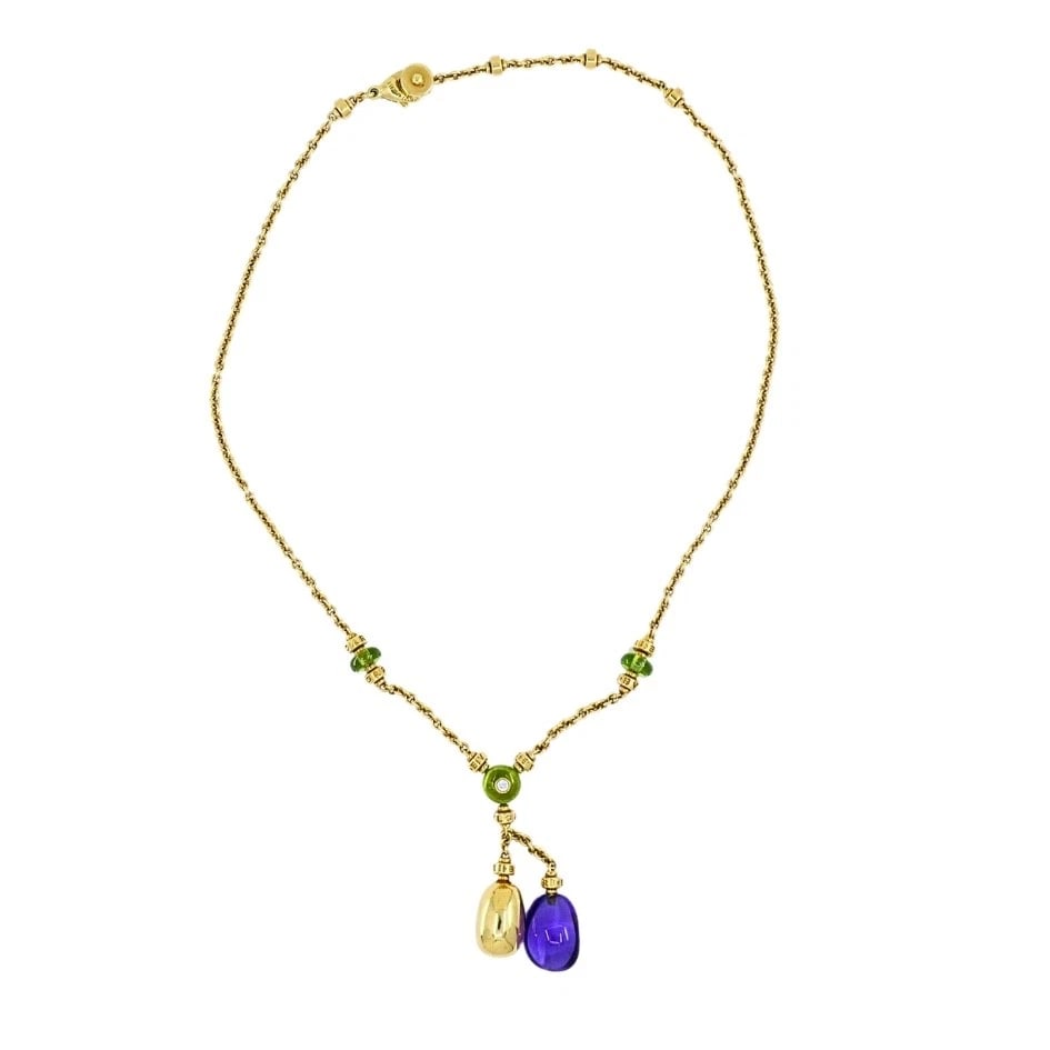 Bvlgari Bulgari 88 Club 18K Gold Amethyst Peridot Necklace - 10