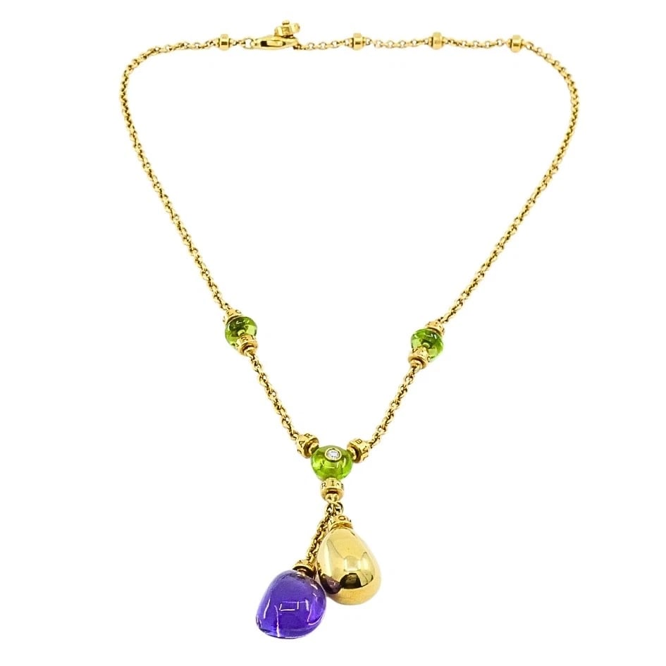 Bvlgari Bulgari 88 Club 18K Gold Amethyst Peridot Necklace - 5