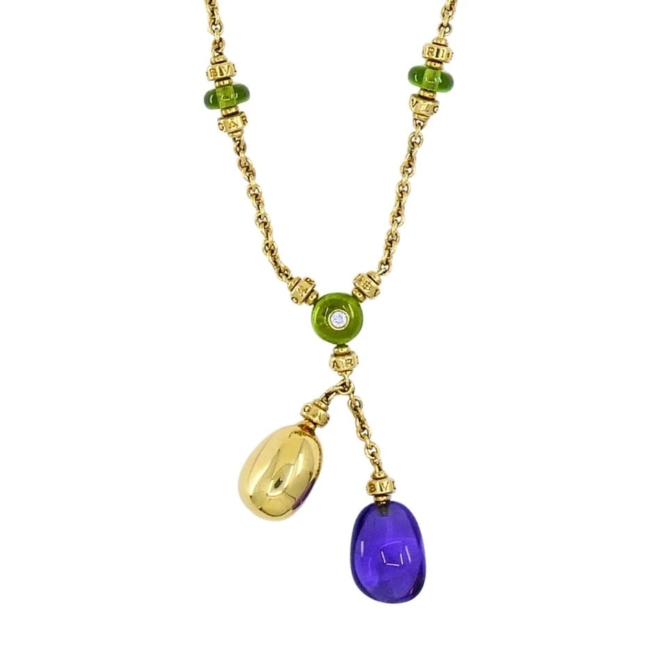 Bvlgari Bulgari 88 Club 18K Gold Amethyst Peridot Necklace - 6