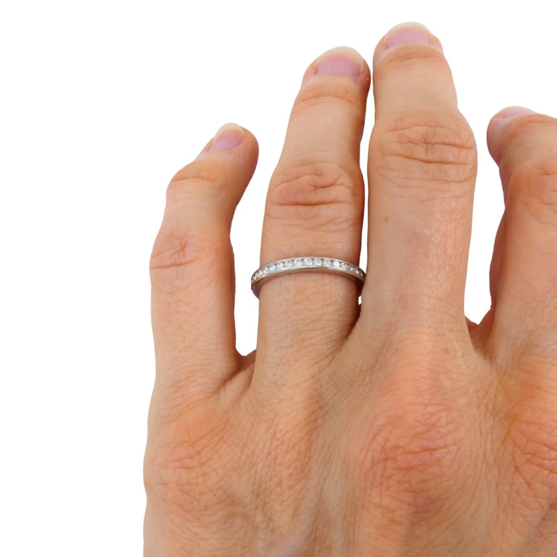 Vintage Tiffany & Co. Diamond Eternity Band Platinum Size 6 - 3