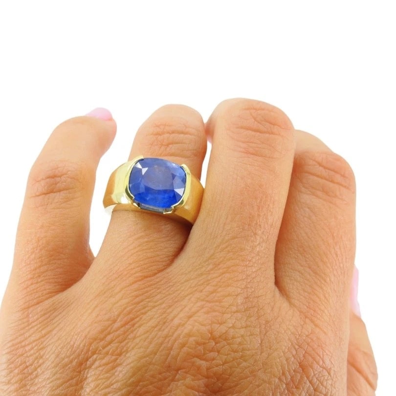 Burma Natural Sapphire 18K Gold Ring GIA Report - 4