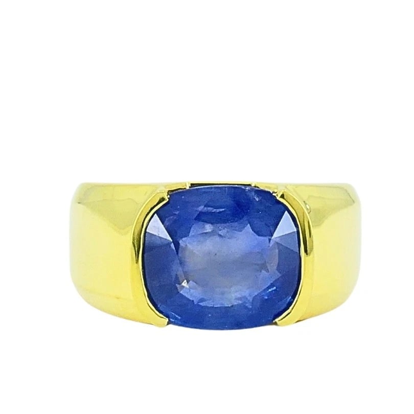 Burma Natural Sapphire 18K Gold Ring GIA Report - 5