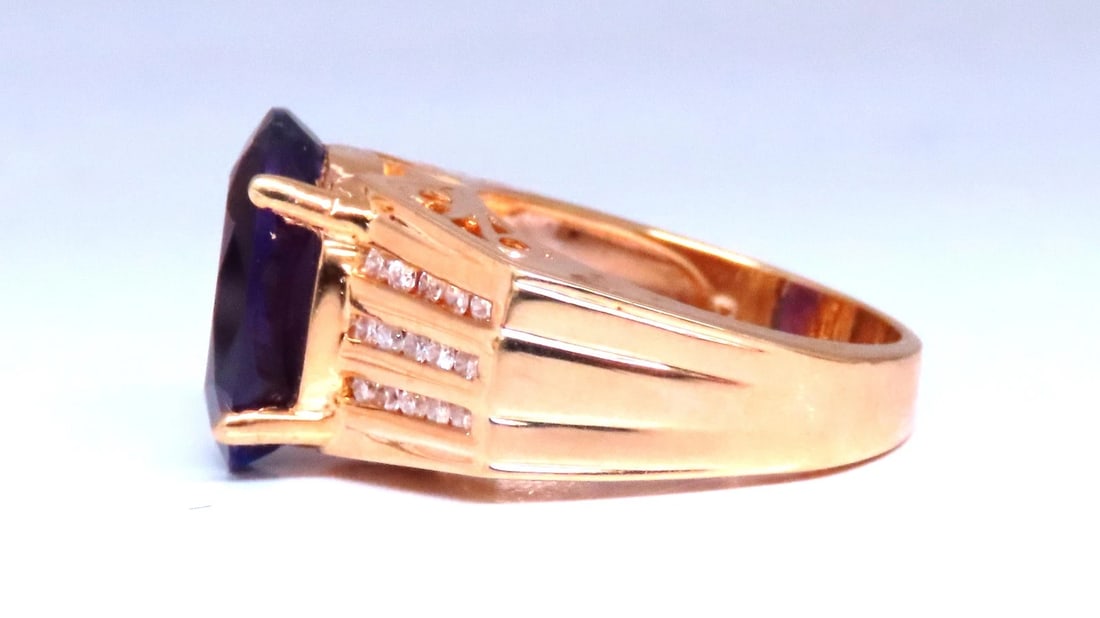 Natural Amethyst Diamonds Cathedral Ring 18kt gold Ref 12299 - 3