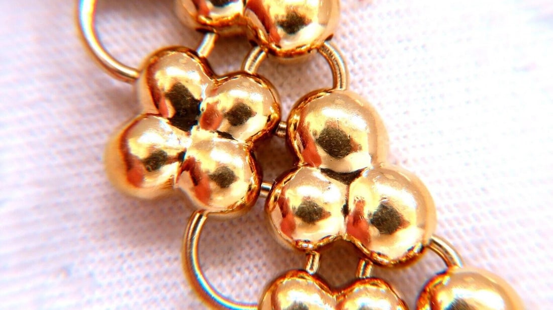 2ct Natural Diamonds Clover Link Necklace 18Kt Gold** - 4