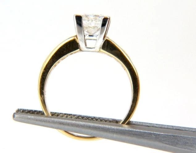 GIA 1.03ct Princess Cut Diamonds Ring and Channel Side Diamond Brilliant 42455** - 3