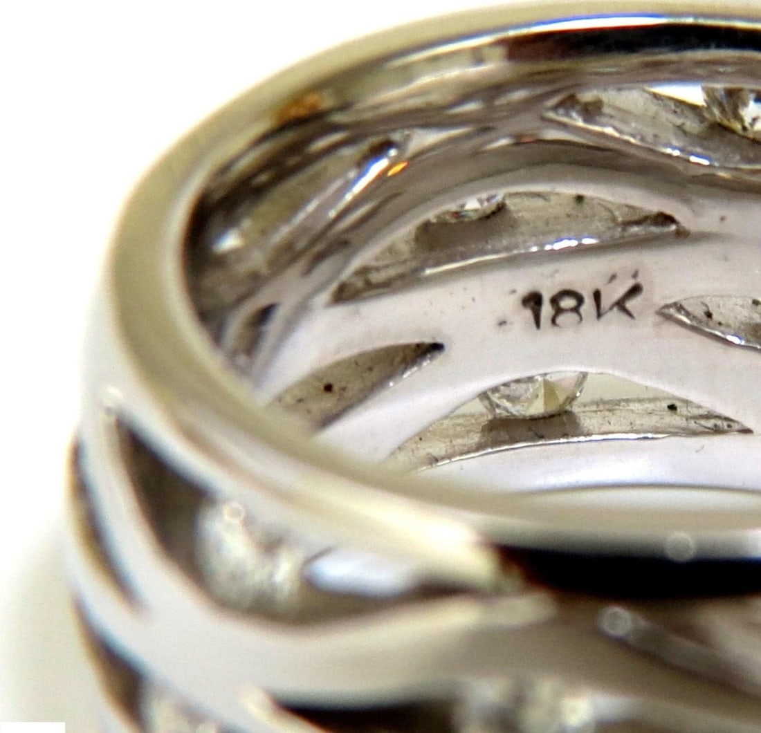 18KT .75CT DIAMOND 3D CHANNEL WAVE WIDE BAND 10.50MM SIZE 6.5 10067** - 4