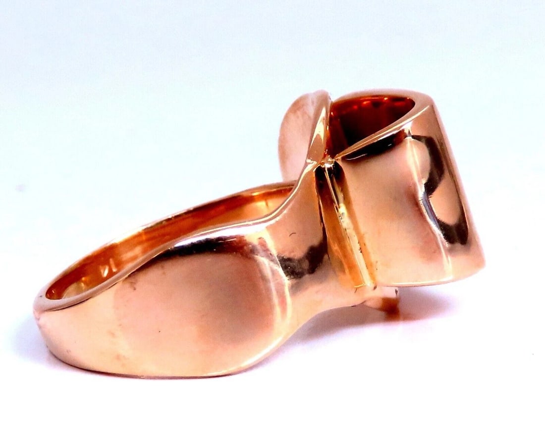 1.34ct Natural Emerald Diamond Ring 14kt Gold Bow - 7