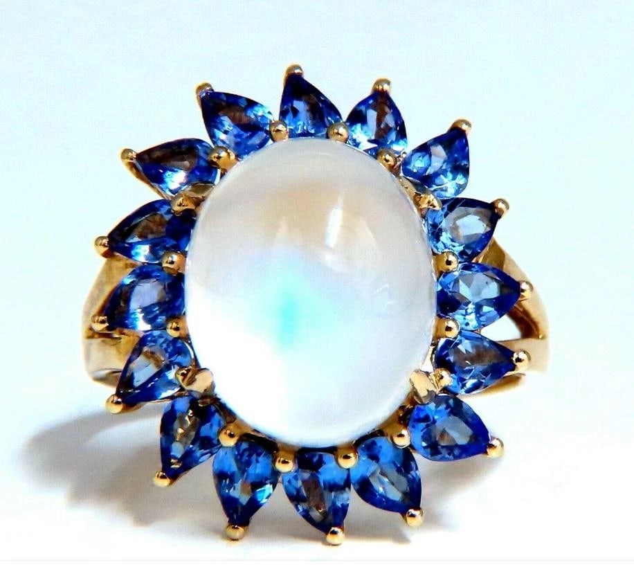 10ct. Natural Moonstone Tanzanite Ring 14kt 41045** (1 of 5)