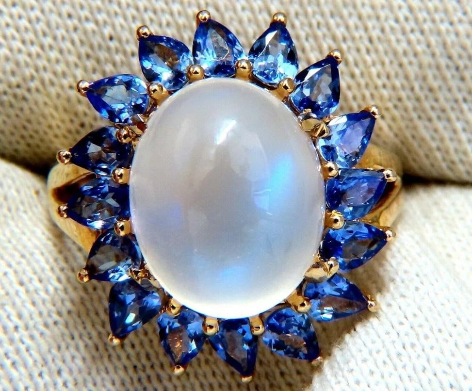 10ct. Natural Moonstone Tanzanite Ring 14kt 41045** - 5