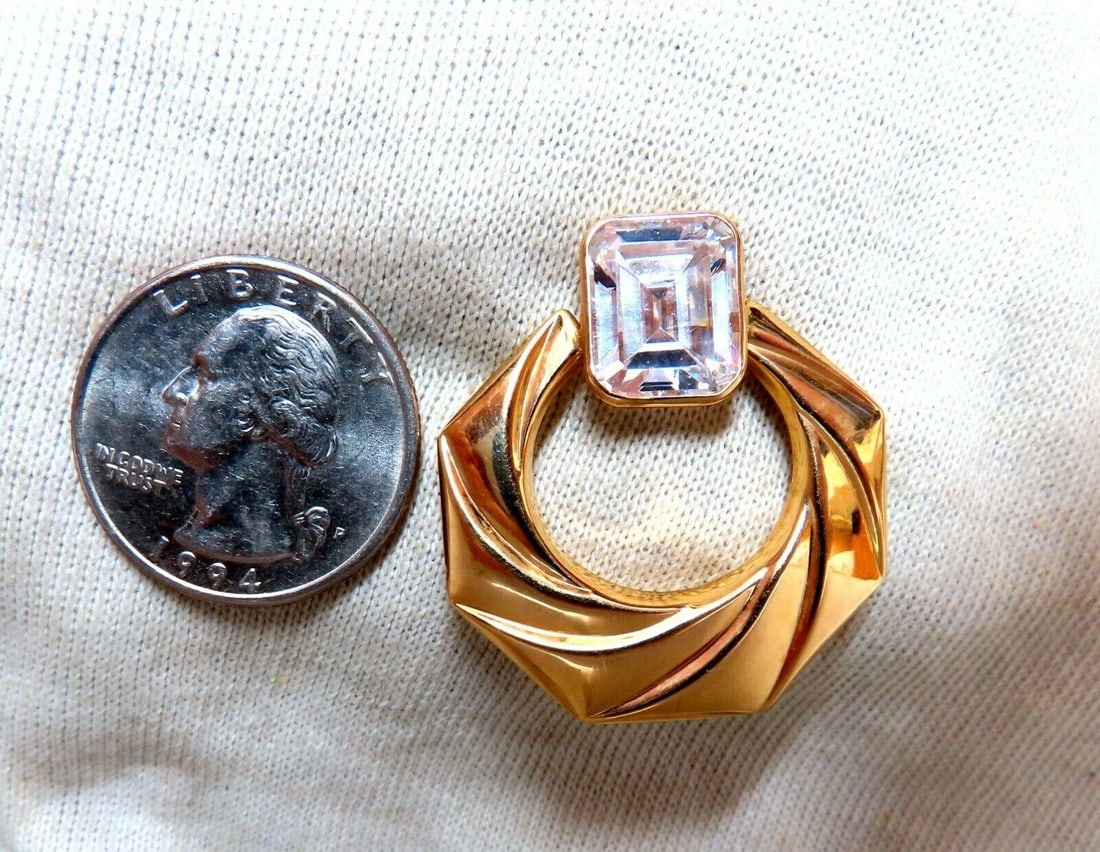 20ct Emerald Cut CZ Earrings 14kt** - 4