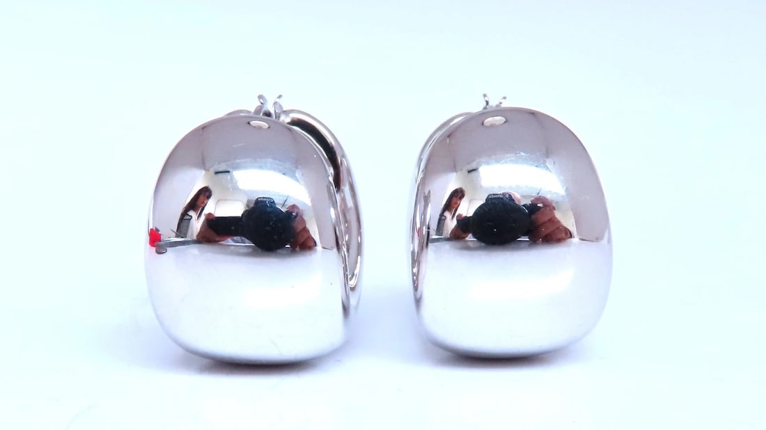 14kt High Shine Wide Hoop Huggie Lever Earrings 12577** - 2