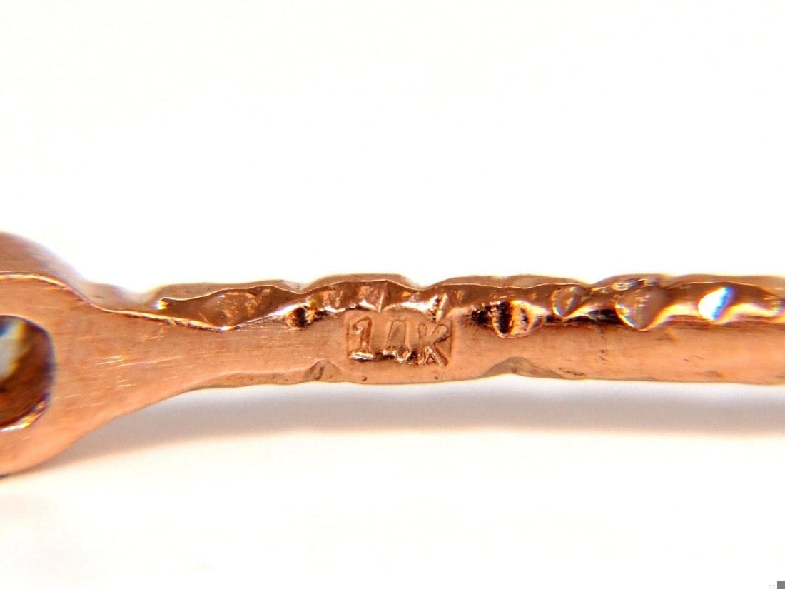 2.30ct (3) NATURAL DIAMONDS BANGLE BRACELETS 3D HAMMER FINISH DECO 14KT** - 6