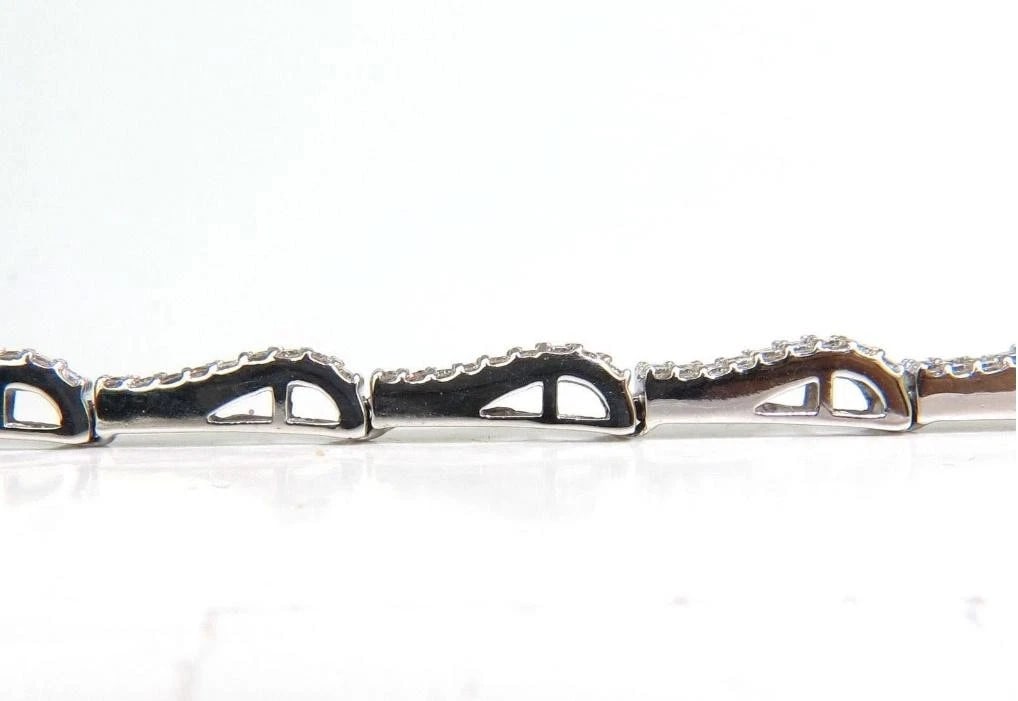 3.50 Carat Diamonds Deco Wave Link Tennis Bracelet 14 Karat White Gold 12571** - 7